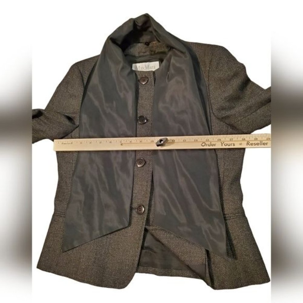 Max Mara brown woolen blazer size 8 (European 38) virgin wool 85% - Picture 3 of 16